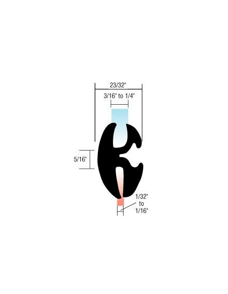 Marvel Locking Gasket for 3/16" to 1/4" Glass/plexi
